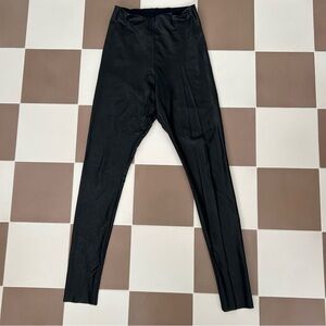 Commando Black Faux Leather Hugh Waisted Leggings Size Medium